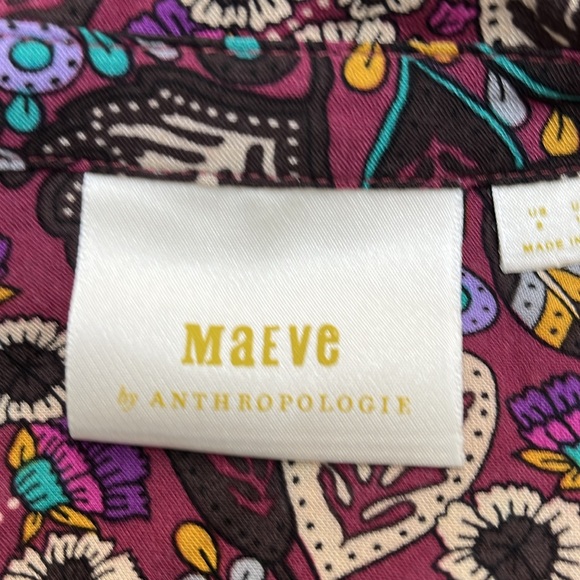 Anthropologie Multicolor Floral Blouse Maeve - Picture 8 of 11